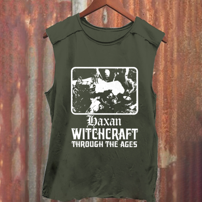 Unisex Vintage Washed Häxan  Witchcraft Through The Ages Horror Movie  Tank Top