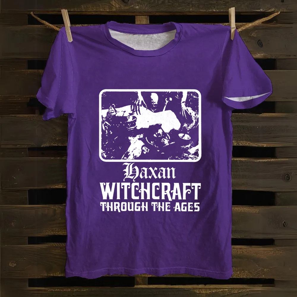 Unisex Vintage Häxan  Witchcraft Through The Ages Horror Movie  Cotton T-Shirt  