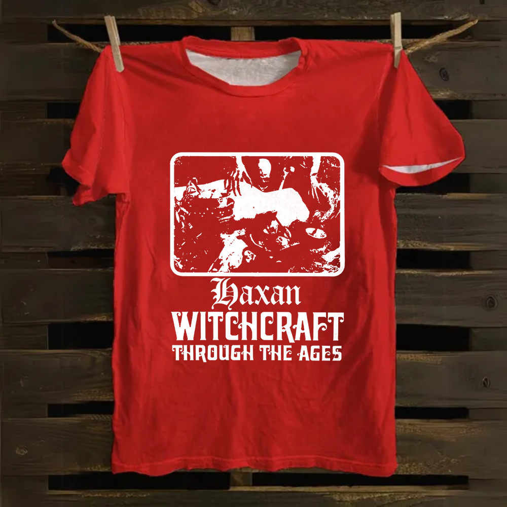 Unisex Vintage Häxan  Witchcraft Through The Ages Horror Movie  Cotton T-Shirt  