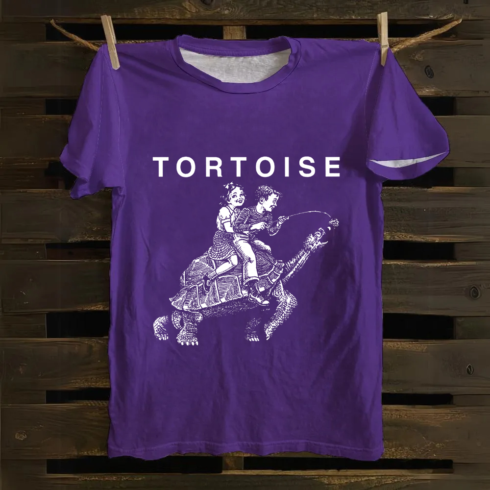 Unisex Vintage Tortoise Band Cotton T-Shirt