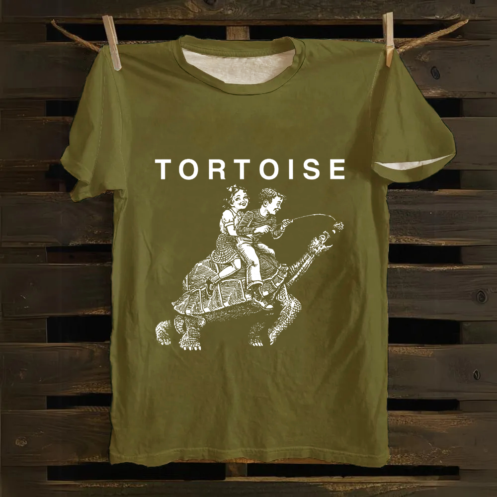 Unisex Vintage Tortoise Band Cotton T-Shirt