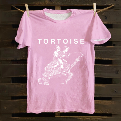 Unisex Vintage Tortoise Band Cotton T-Shirt