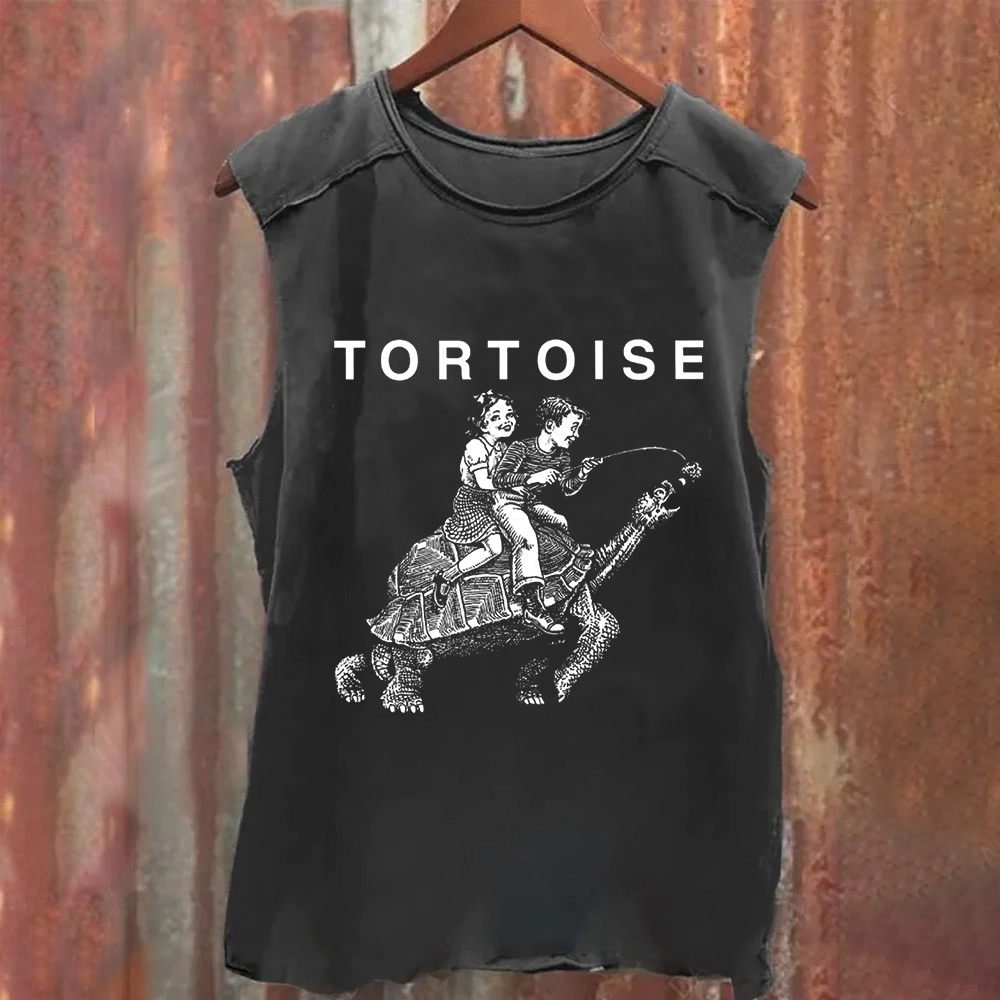Unisex Vintage Washed Tortoise Band Tank Top
