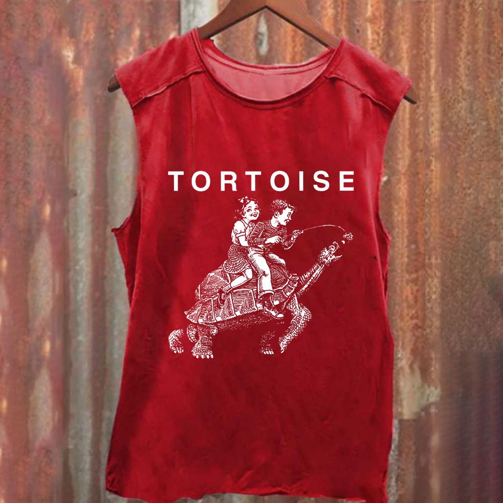 Unisex Vintage Washed Tortoise Band Tank Top