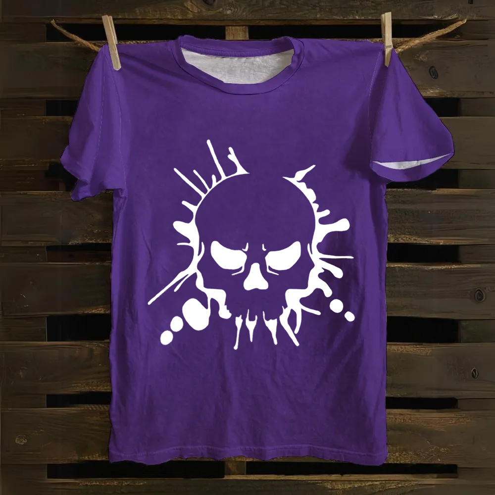 Unisex Vintage Skull Art Cotton T-Shirt