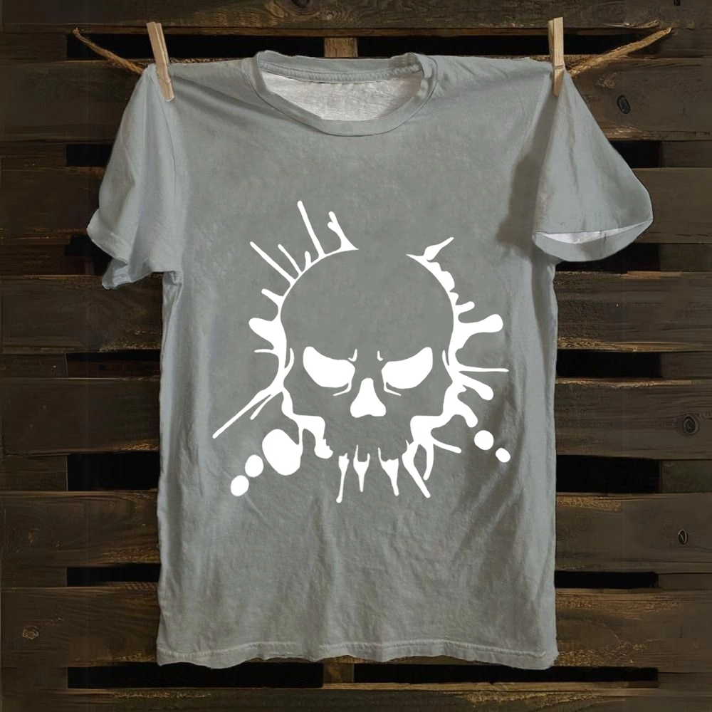 Unisex Vintage Skull Art Cotton T-Shirt