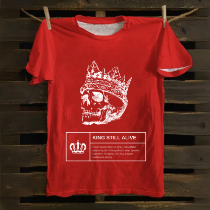 Unisex Vintage Horror Themed Skull Head Cotton T-Shirt