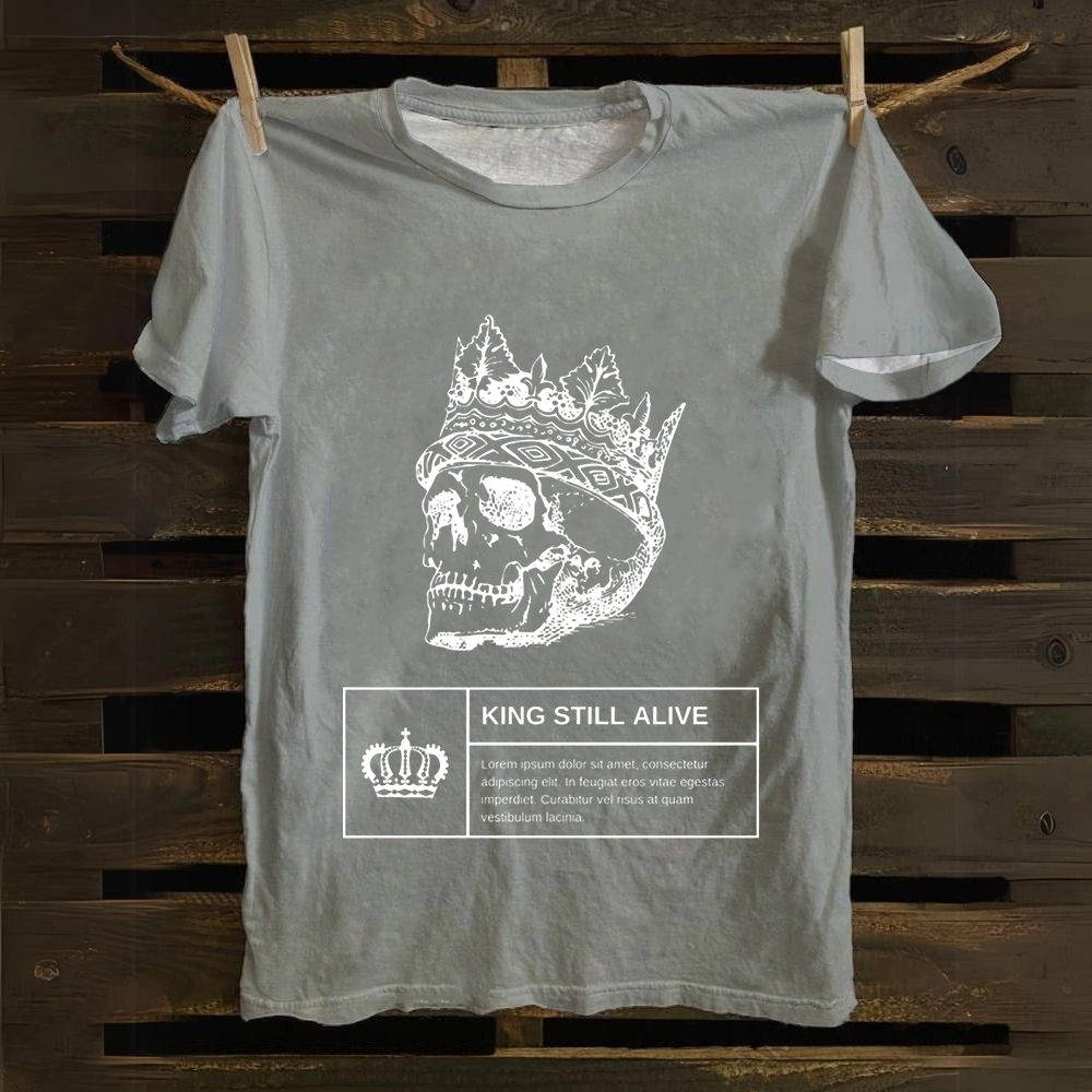 Unisex Vintage Horror Themed Skull Head Cotton T-Shirt