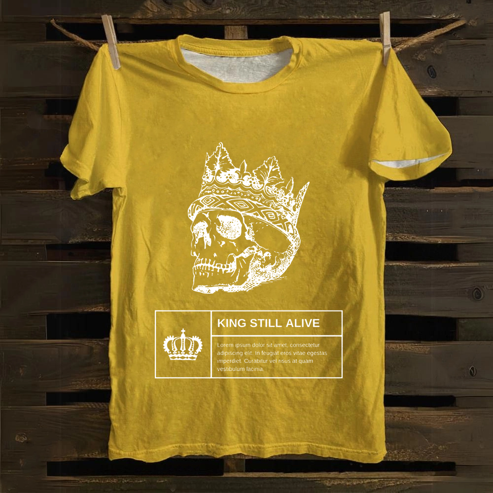 Unisex Vintage Horror Themed Skull Head Cotton T-Shirt