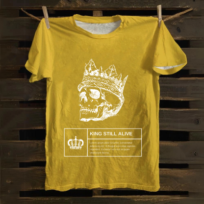 Unisex Vintage Horror Themed Skull Head Cotton T-Shirt