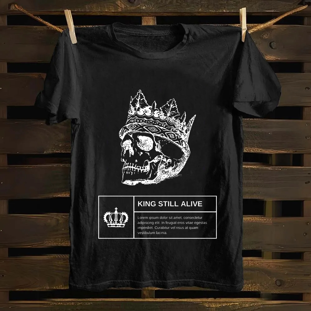 Unisex Vintage Horror Themed Skull Head Cotton T-Shirt