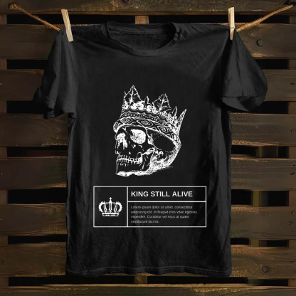 Unisex Vintage Horror Themed Skull Head Cotton T-Shirt