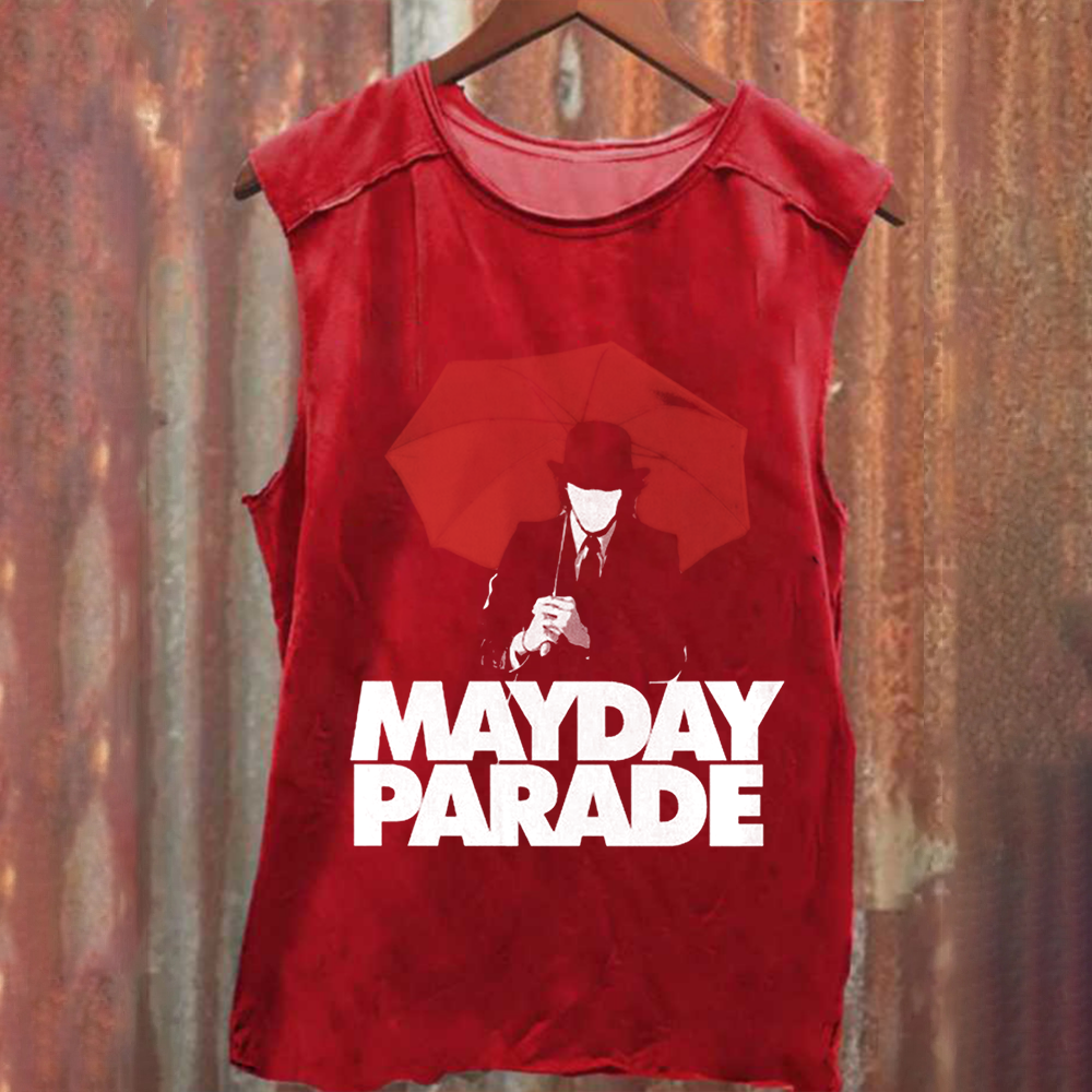 Unisex Vintage Washed  Mayday Parade Rock Band  Tank Top