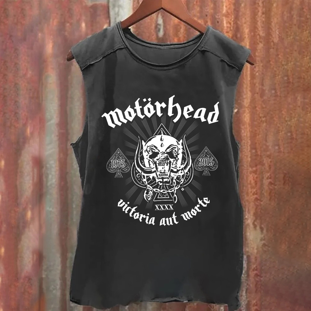 Unisex Vintage Washed  Motörhead Cotton Motorhead Heavy Metal Band Tank Top   