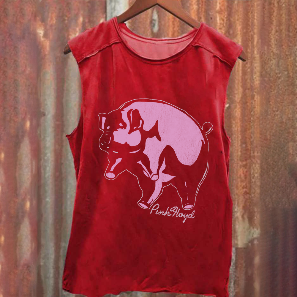 Unisex Vintage Washed Pink Floyd Band Tank Top