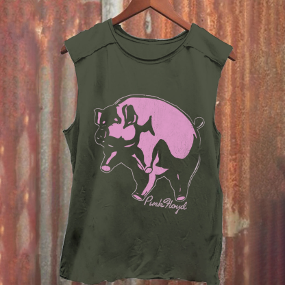 Unisex Vintage Washed Pink Floyd Band Tank Top