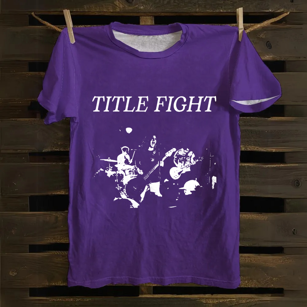 Unisex Vintage Title Fight Band Cotton T-Shirt