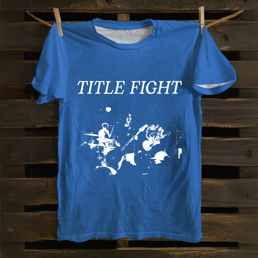 Unisex Vintage Title Fight Band Cotton T-Shirt