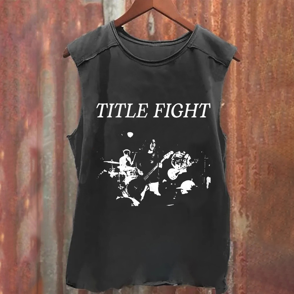 Unisex Vintage Washed Title Fight Band Tank Top