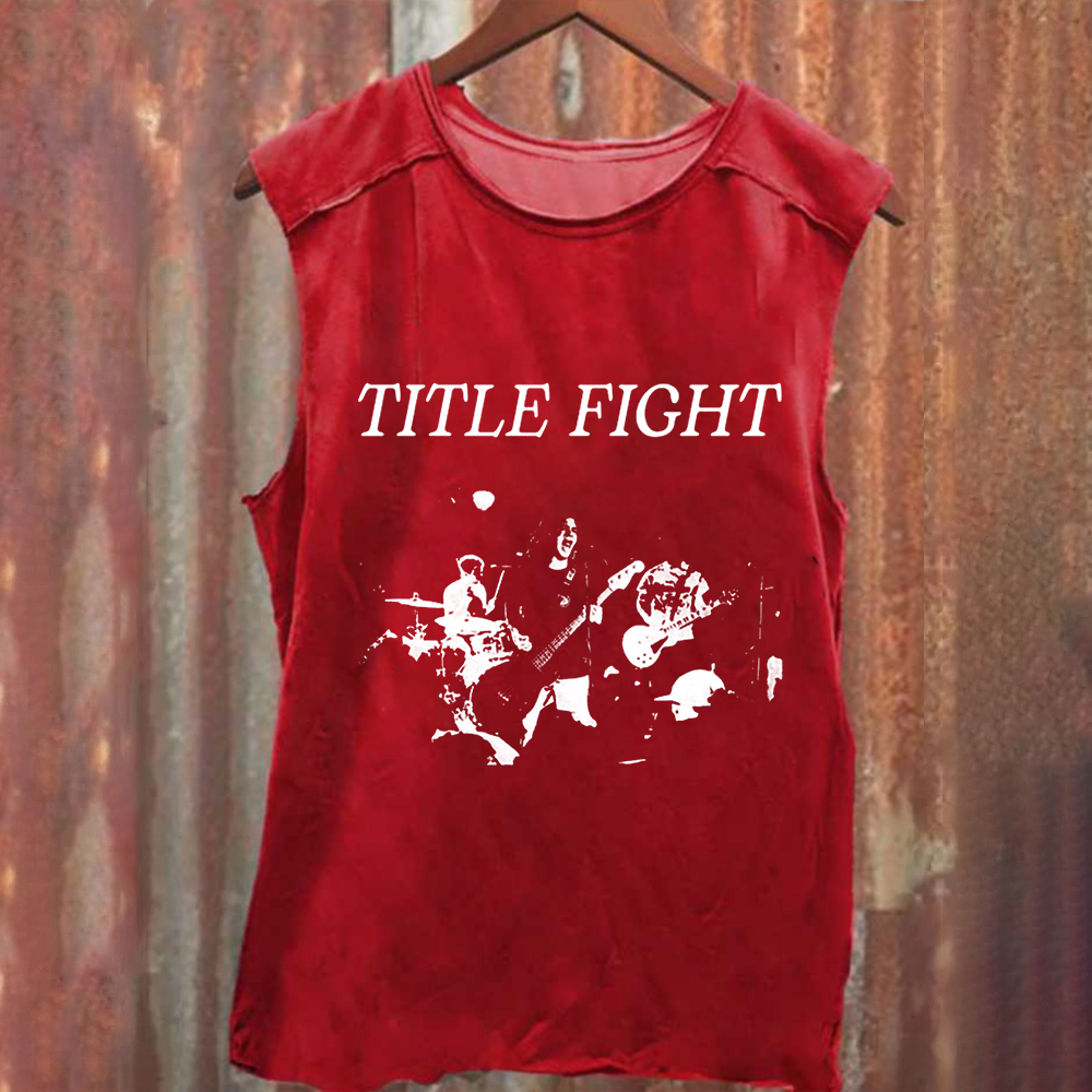 Unisex Vintage Washed Title Fight Band Tank Top