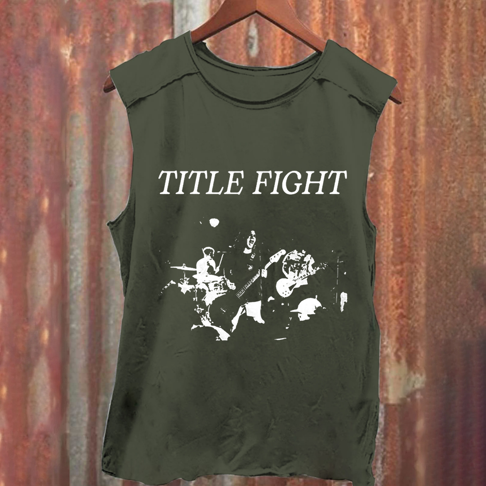 Unisex Vintage Washed Title Fight Band Tank Top