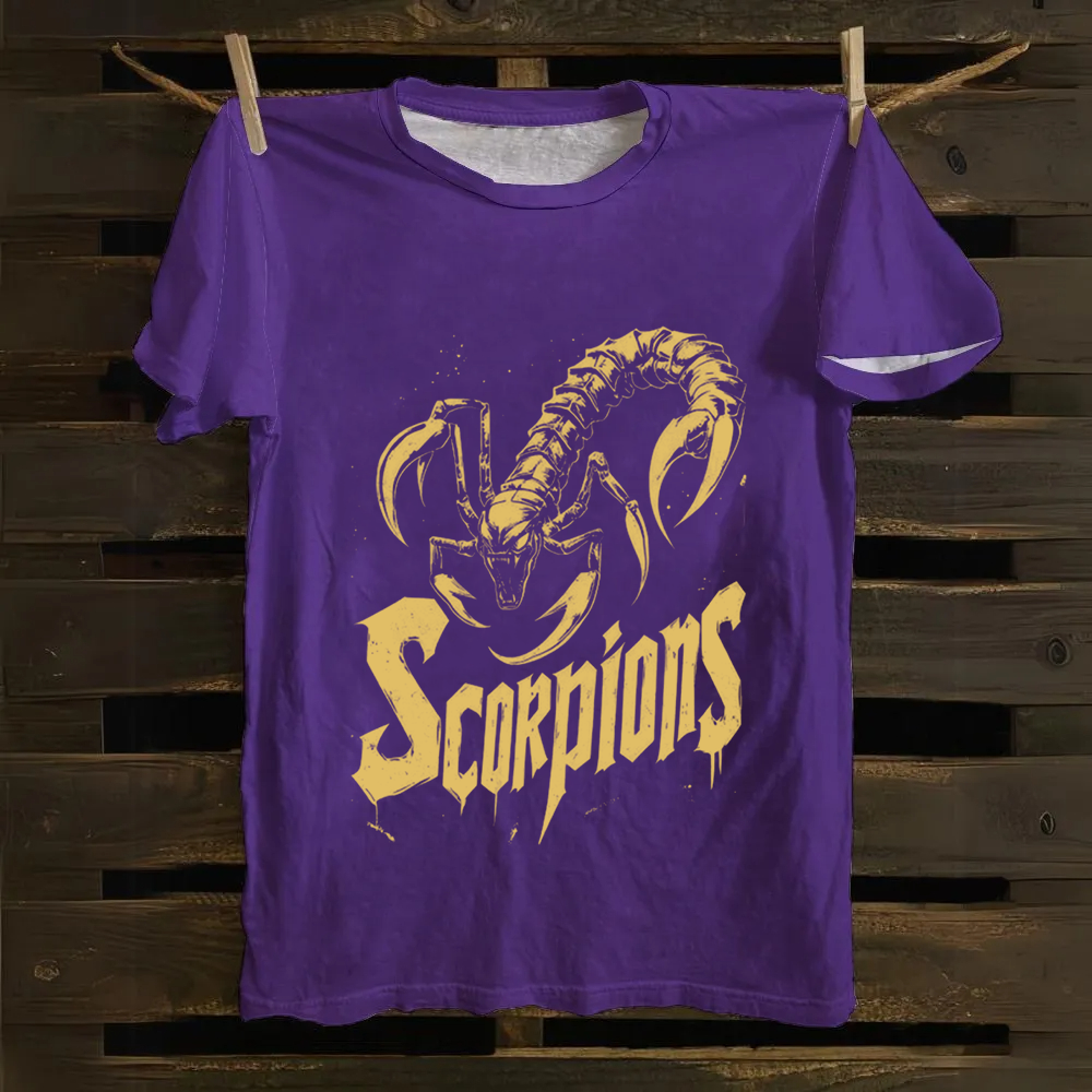 Unisex Vintage Scorpions Band Cotton T-Shirt