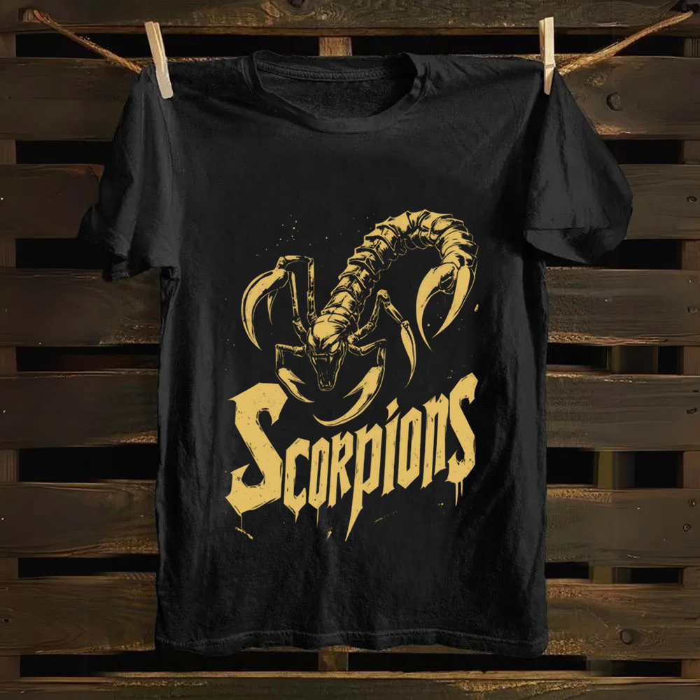 Unisex Vintage Scorpions Band Cotton T-Shirt