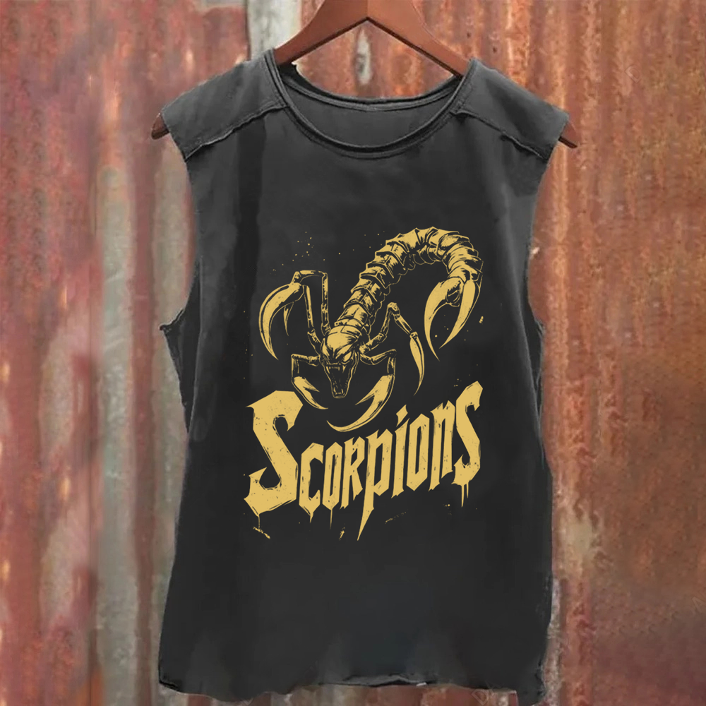 Unisex Vintage Washed Scorpions Band Tank Top