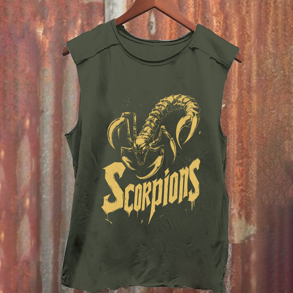 Unisex Vintage Washed Scorpions Band Tank Top