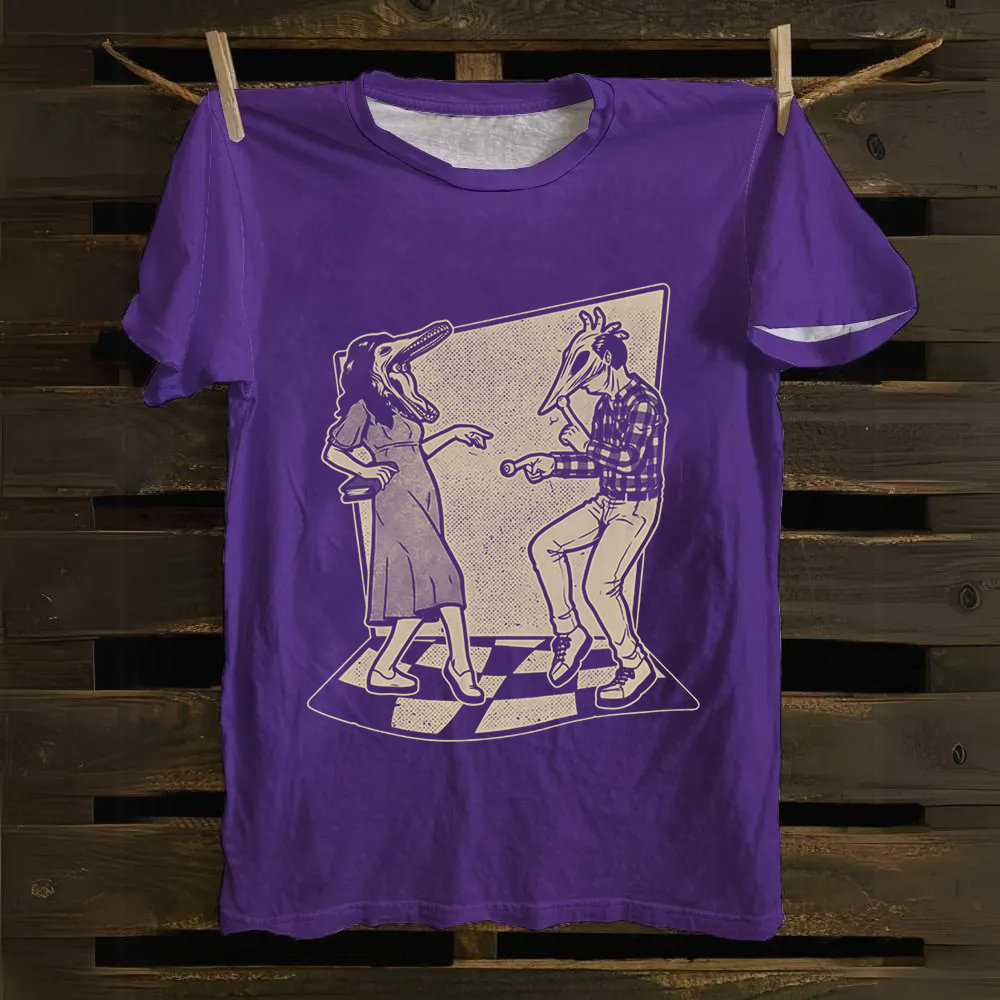 Unisex Vintage Ghost Couple Dance Beetlejuice  Cotton T-Shirt