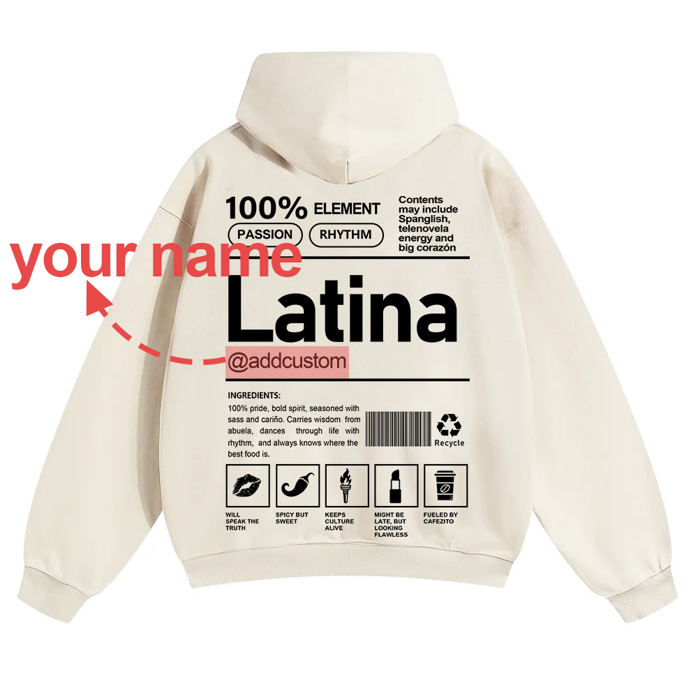 Latina Addcustom Unisex Fit Color Hoodie wearishow
