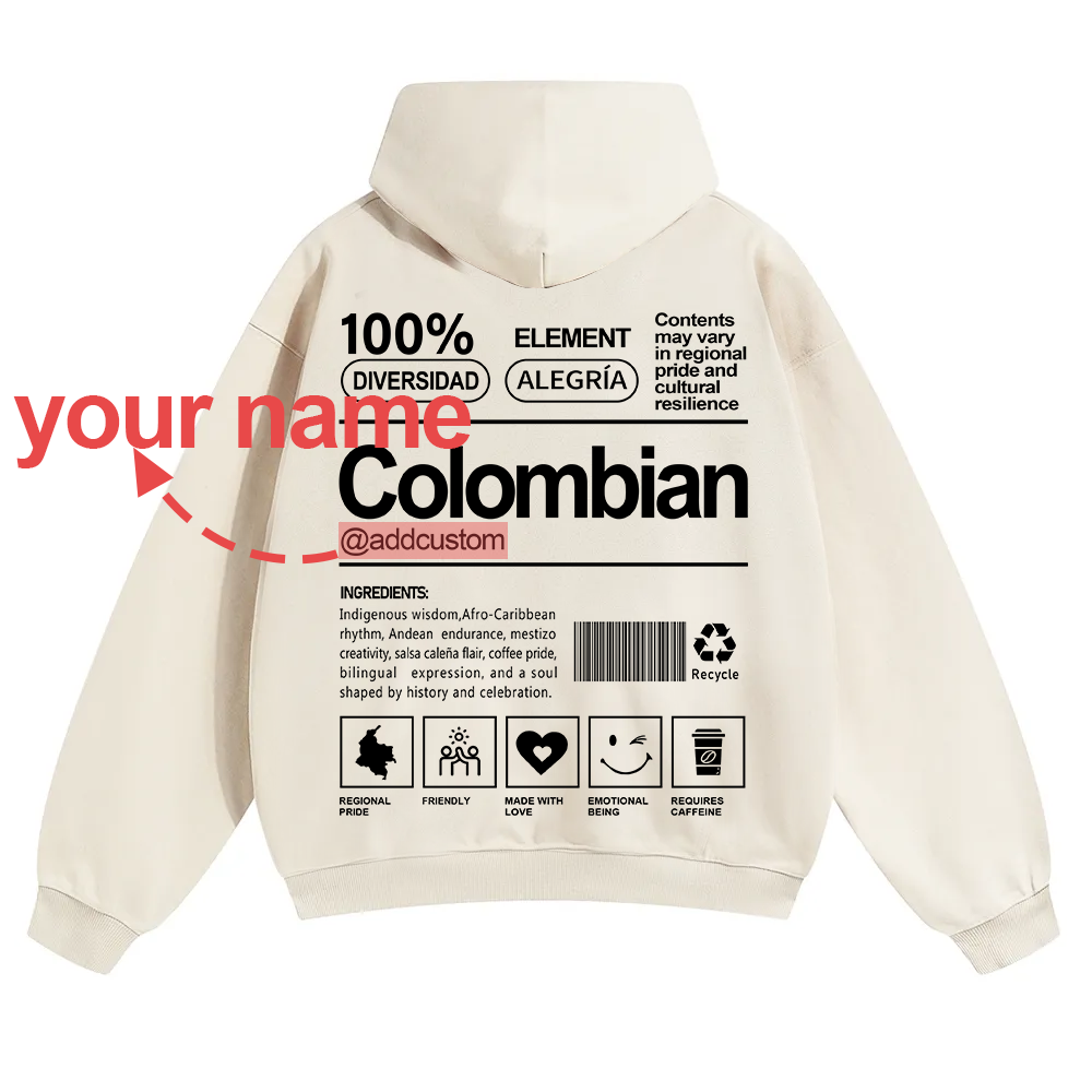 Colombian Addcustom Unisex Fit Color Hoodie wearishow