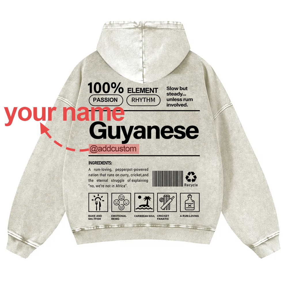 Guyanese Addcustom Unisex Fit  Washed Hoodie wearishow