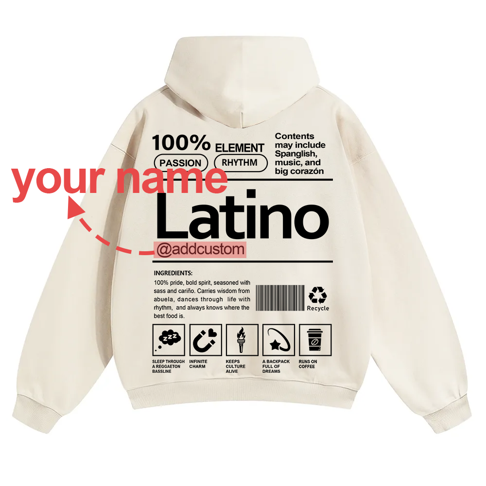 Latino Addcustom Unisex Fit Color Hoodie wearishow