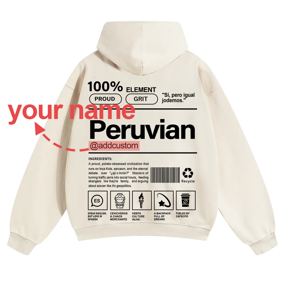 Peruvian Addcustom Unisex Fit Color Hoodie wearishow