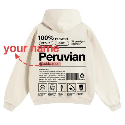 Peruvian Addcustom Unisex Fit Color Hoodie wearishow