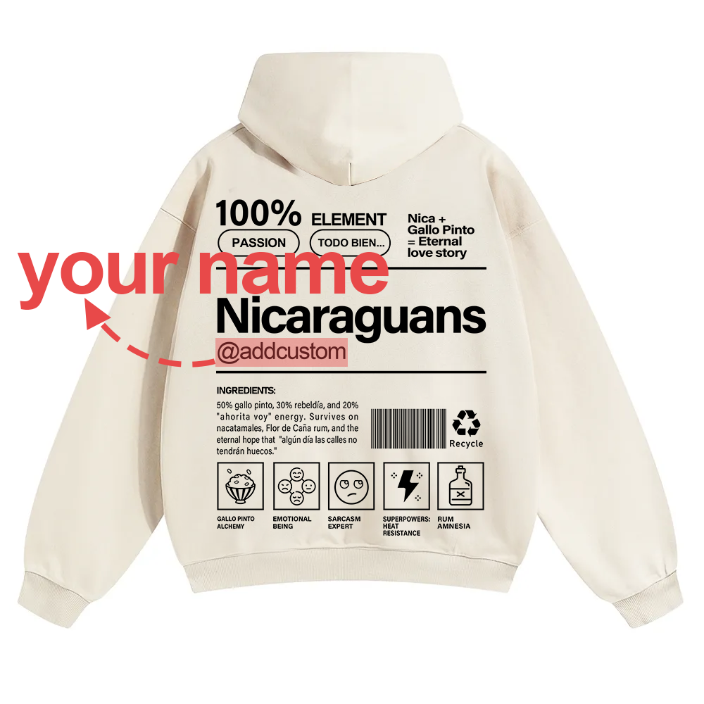 Nicaraguans Addcustom Unisex Fit Color Hoodie wearishow