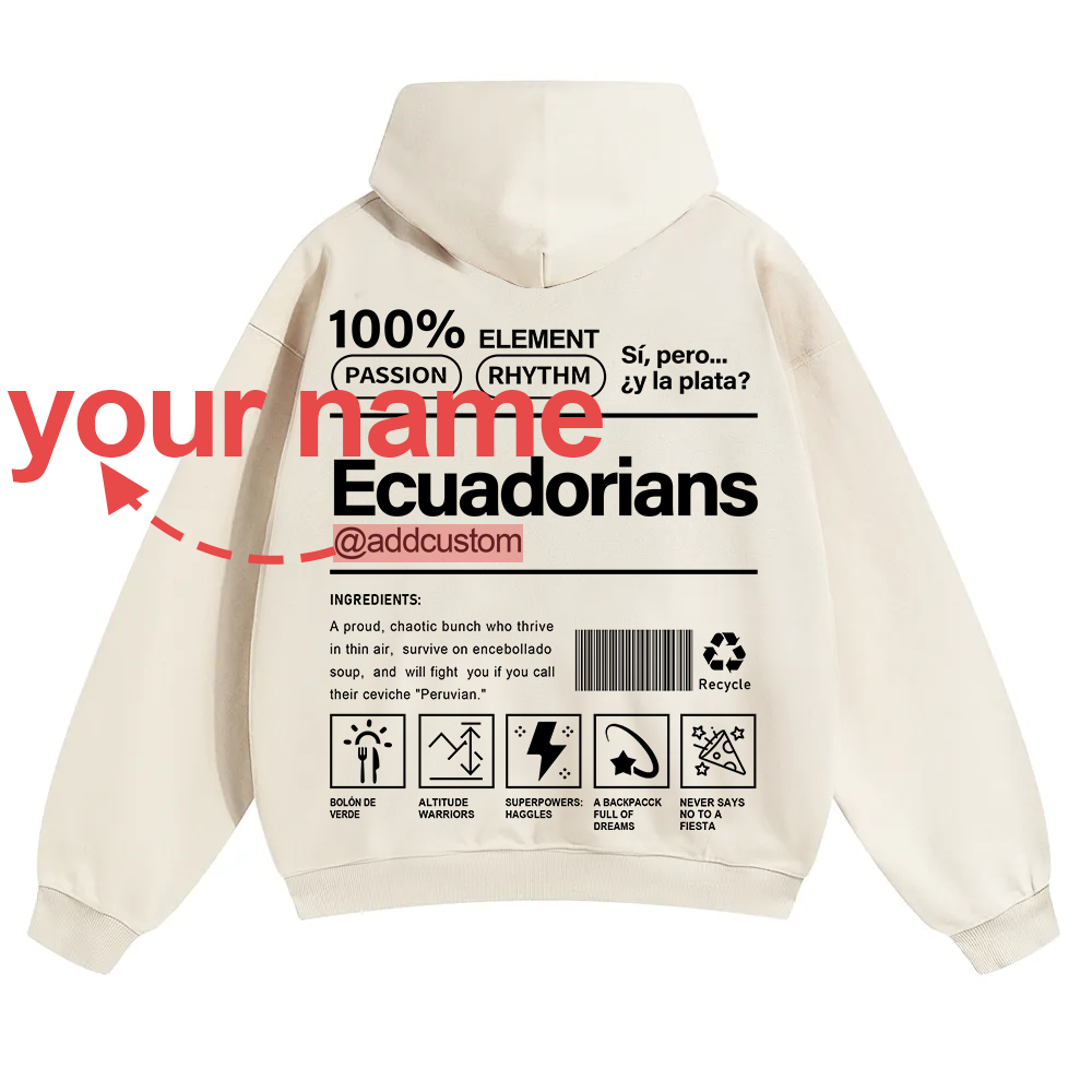 Ecuadorians Addcustom Unisex Fit Color Hoodie wearishow