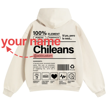 Chileans Addcustom Unisex Fit Color Hoodie wearishow