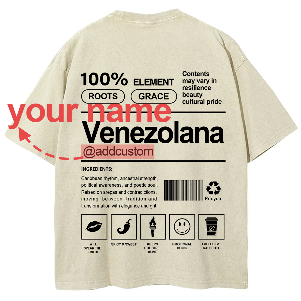Venezolana Addcustom Unisex Fit  Washed T-Shirt