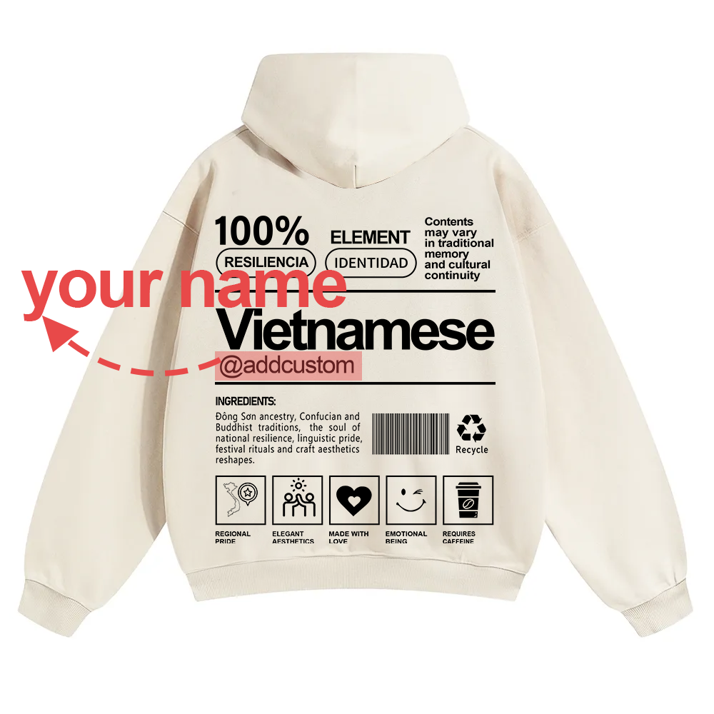 Vietnamese Addcustom Unisex Fit Color Hoodie wearishow