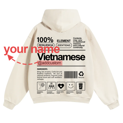 Vietnamese Addcustom Unisex Fit Color Hoodie wearishow