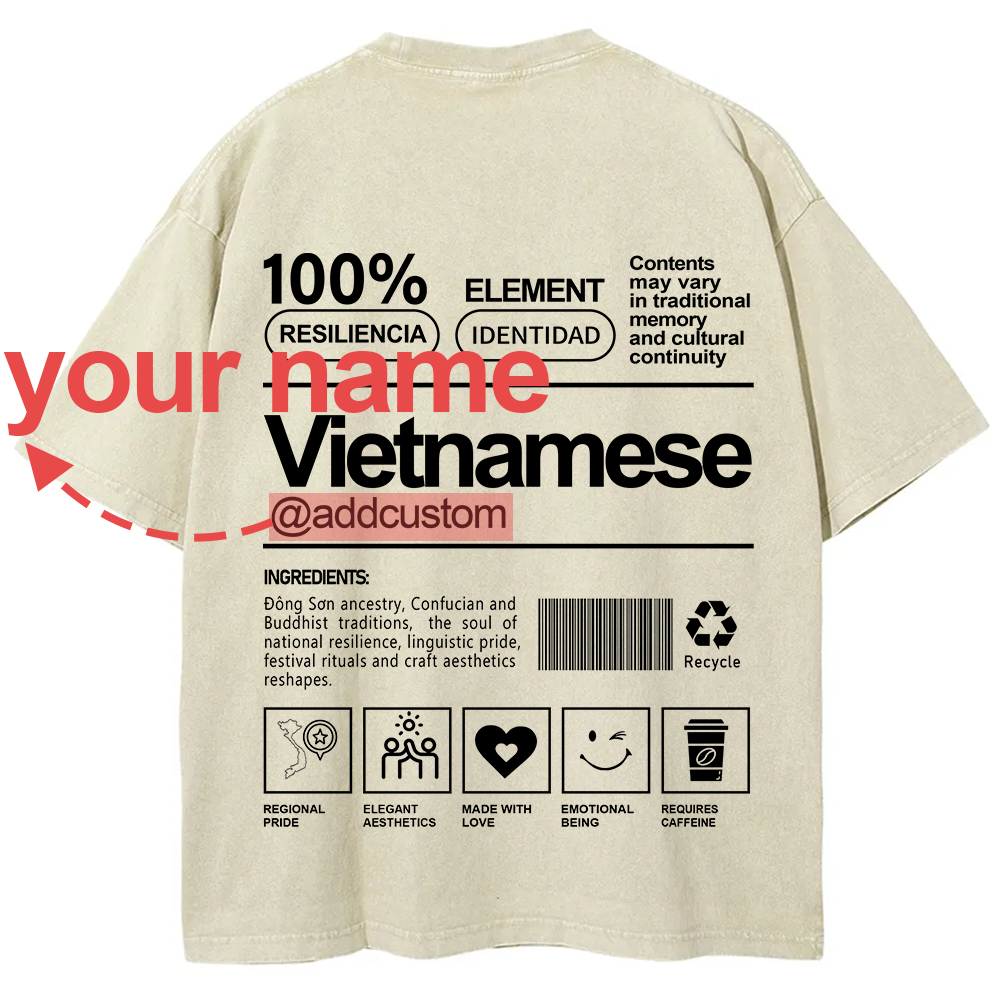 Vietnamese Addcustom Unisex Fit  Washed T-Shirt