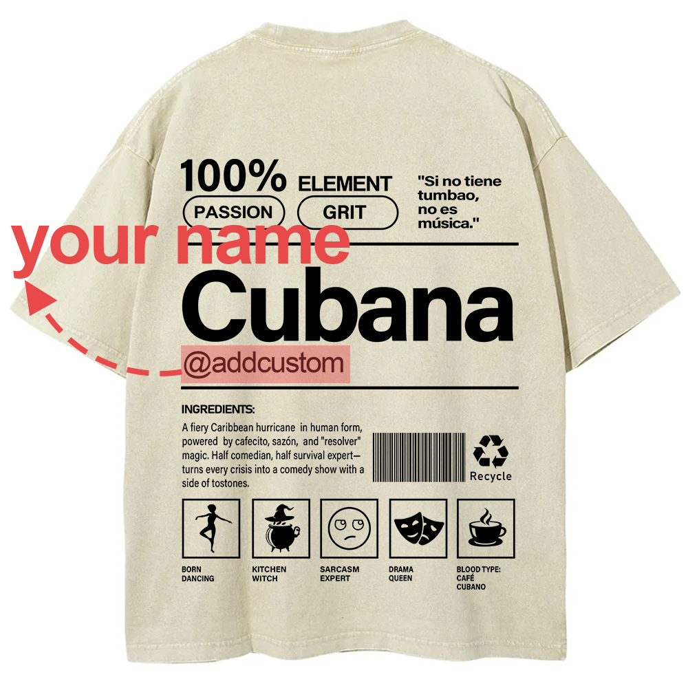 Cubana Addcustom Unisex Fit  Washed T-Shirt