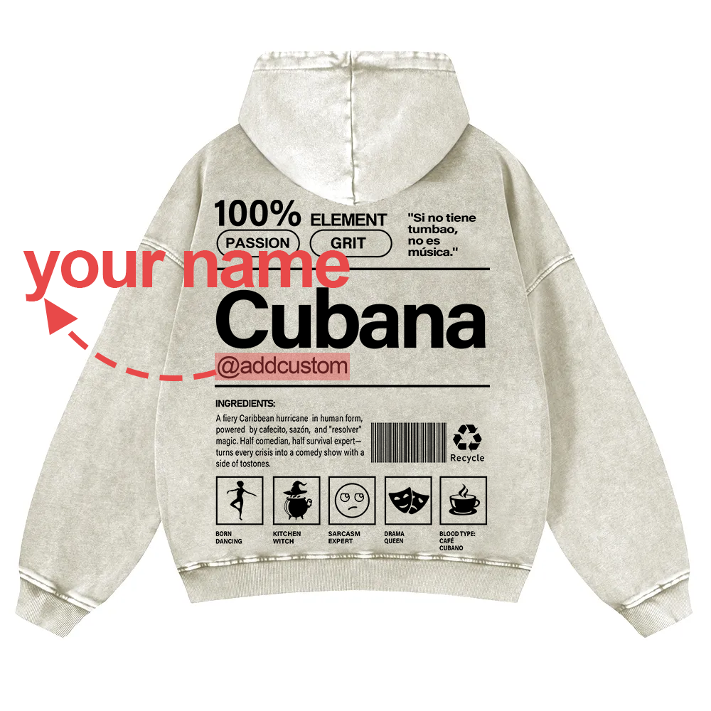 Cubana Addcustom Unisex Fit  Washed Hoodie wearishow