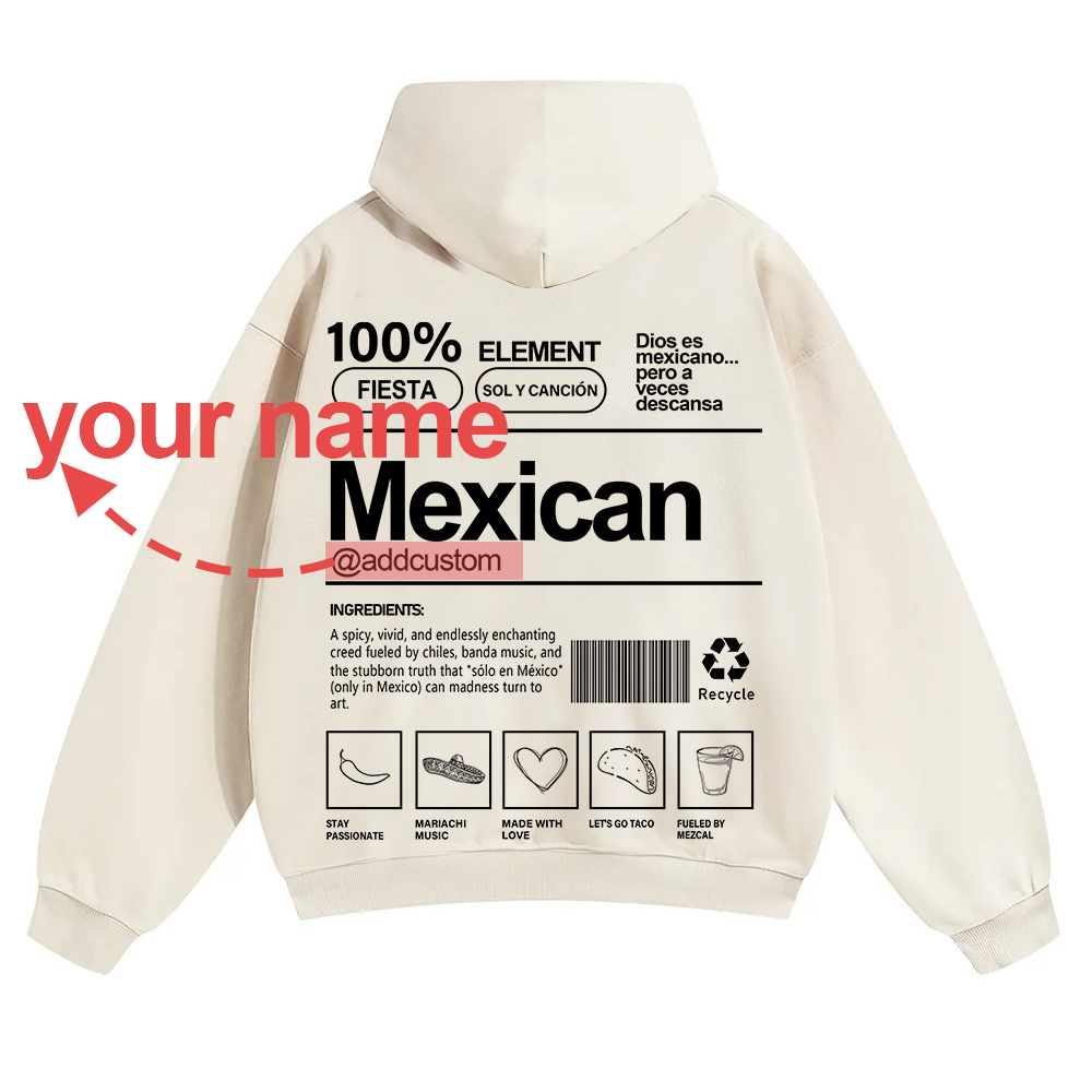 Mexican Addcustom Unisex Fit Color Hoodie wearishow