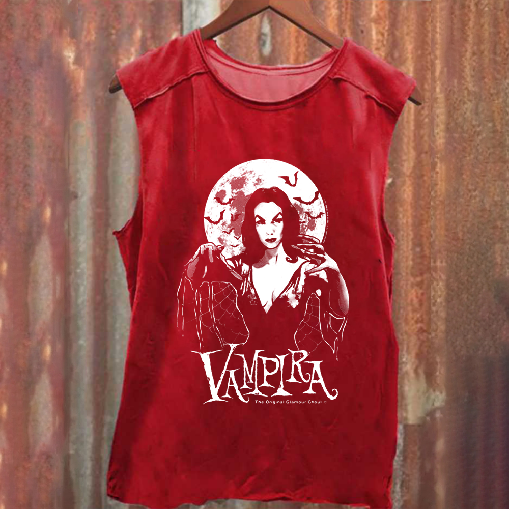 Unisex Vintage Washed Vampira Singer  Tank Top