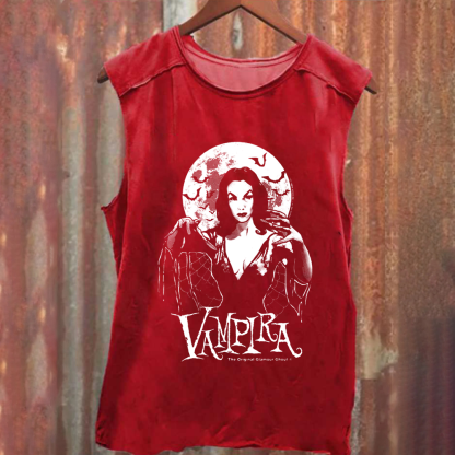 Unisex Vintage Washed Vampira Singer  Tank Top