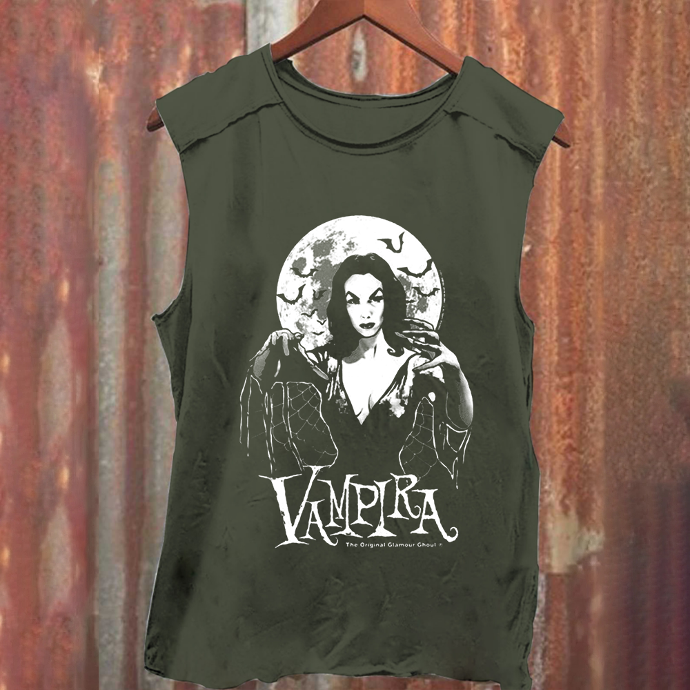 Unisex Vintage Washed Vampira Singer  Tank Top