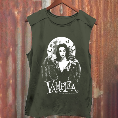 Unisex Vintage Washed Vampira Singer  Tank Top